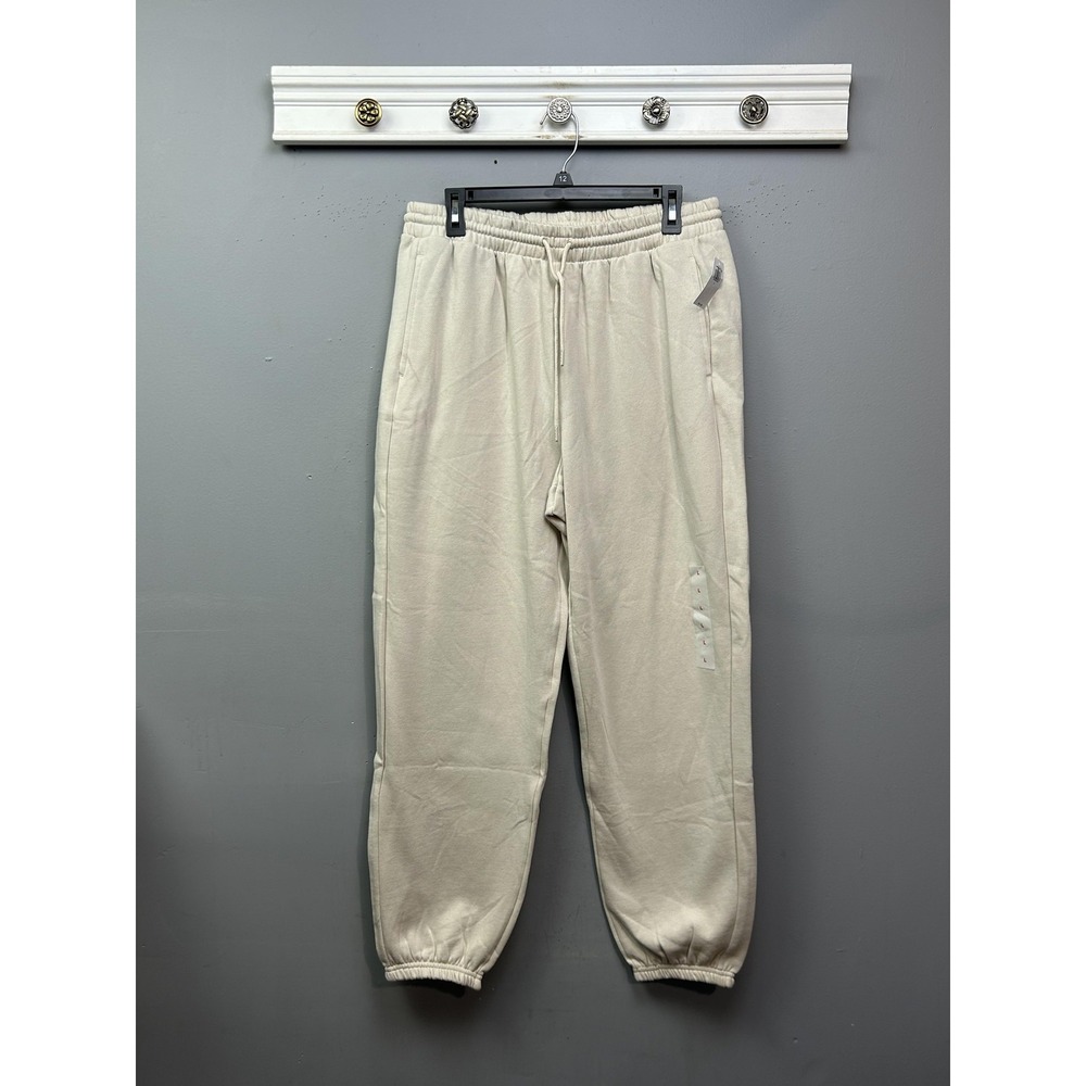 Old Navy Pants Mens Large Cream Fleece Jogger Sweatpants Lounge Elastic Waist